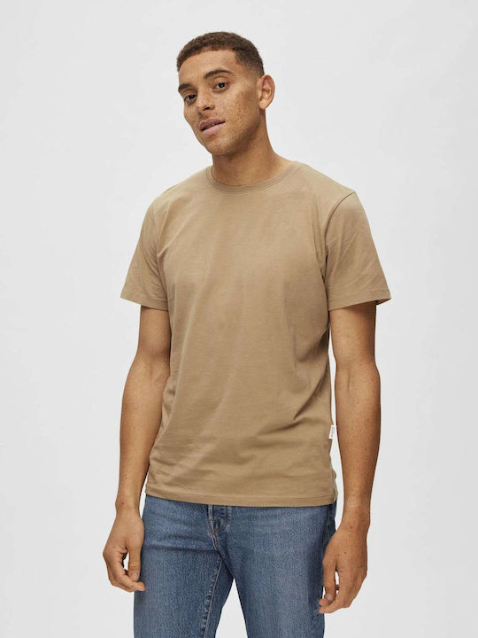 Selected Men's Short Sleeve T-shirt beige