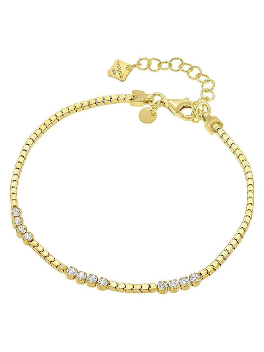 Vogue Bracelet Chain made of Silver Gold Plated with Zircon