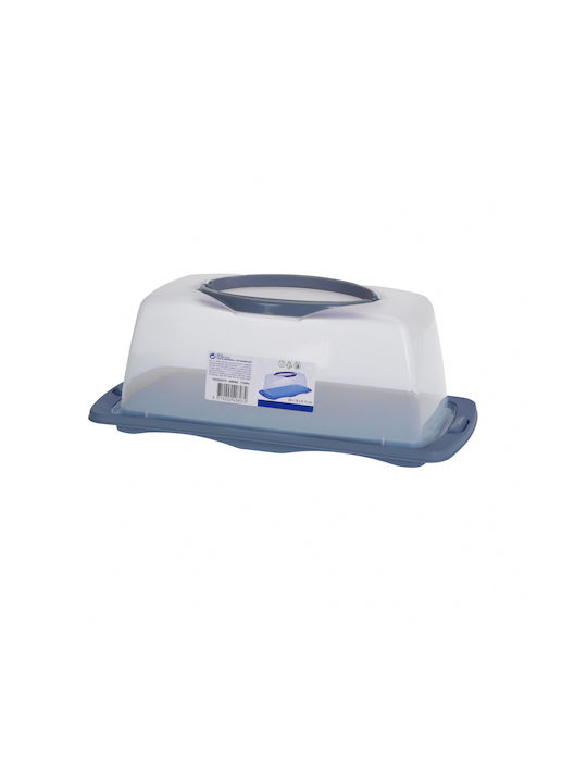 Excellent Houseware Tortieră Plastic cu Capac Albastru 40x20x15buc