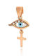 Skaras Jewels Charm Ματάκι από Ροζ Χρυσό 14Κ