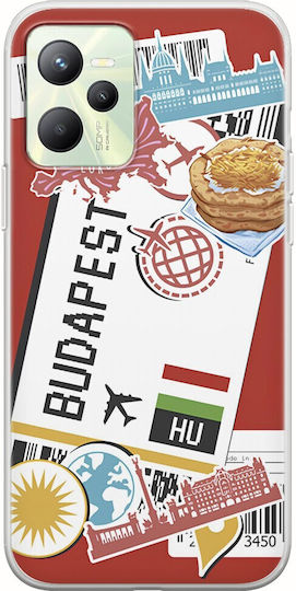 Ticket To Budapest Umschlag Rückseite Silikon Mehrfarbig (Realme Narzo 50A Prime)