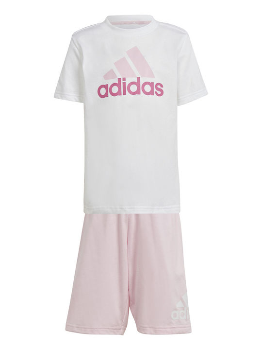 Adidas Kids Set with Shorts Summer 2pcs White Essentials Logo Tee