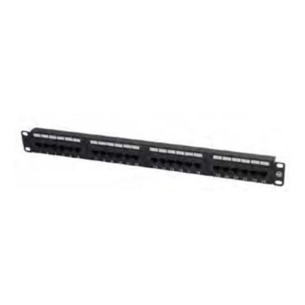 Safewell Patch Panel για Rack 1U 24 Θυρών cat6a Μαύρο