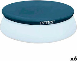 Intex Αντηλιακό Στρογγυλό Προστατευτικό Κάλυμμα Πισίνας Easy Set Διαμέτρου 221εκ. 6τμχ