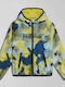 Aontario Camo Kids Casual Jacket with Hood Yellow