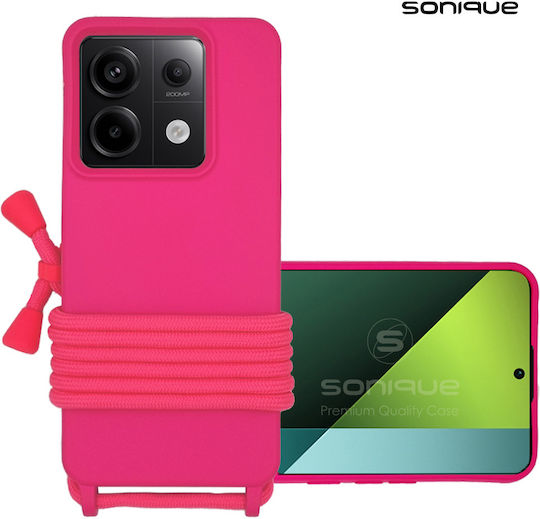 Sonique Umschlag Rückseite Silikon 0.5mm mit Band Fuchsie (Xiaomi Redmi Note 13 Pro 5G / Poco X6 5G)