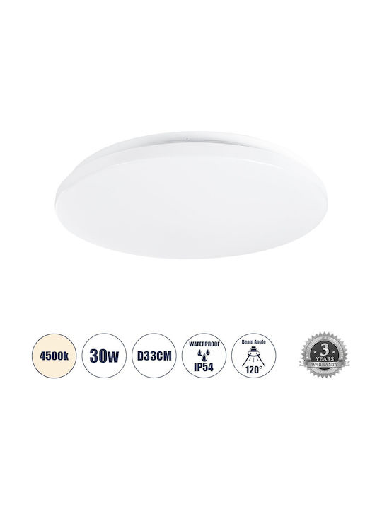 GloboStar Ceiling Light with Integrated LED 33pcs White