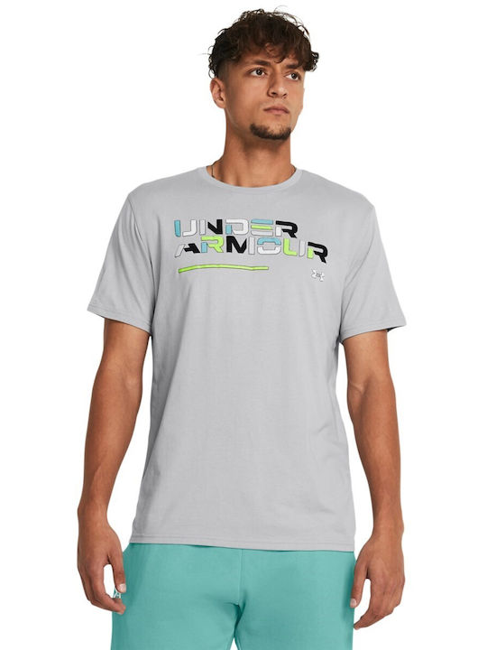 Under Armour Colorblock Wordmark T-shirt Γκρι
