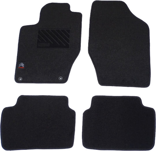 Autopataki Set of Front and Rear Mats 4pcs for Citroen C4 2010-2020 Black