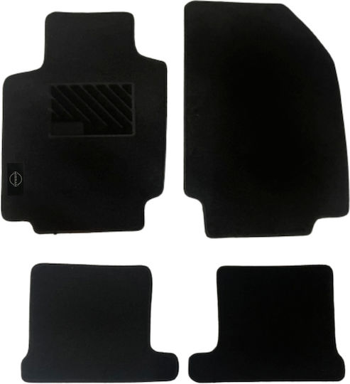 Autopataki Set of Front and Rear Mats 4pcs for Mini Cabrio Nissan Micra 2002-2010 Black