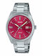Casio Herrenuhr 38.5mm Batterie mit Silber Metallarmband