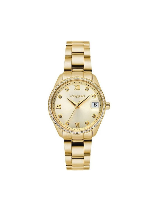 Vogue Watch with Gold Metal Bracelet