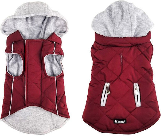 Pet Interest Sportive Jacket Brown Dog Coat with Hood XSmall with 23cm Back Length