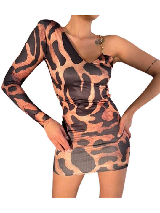 Chica Mini Evening Dress Leopard