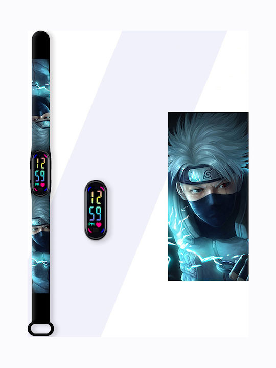 Kinder wasserdichte Naruto Uhr mit LED-Bildschirm Ag-047 Blau
