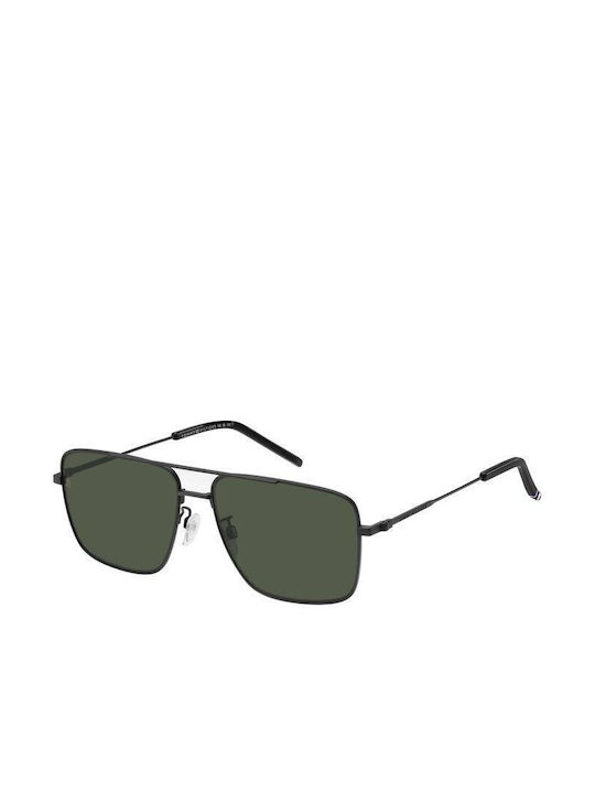 Tommy Hilfiger Men's Sunglasses with Black Metal Frame and Green Lens TH2110/S 003/QT