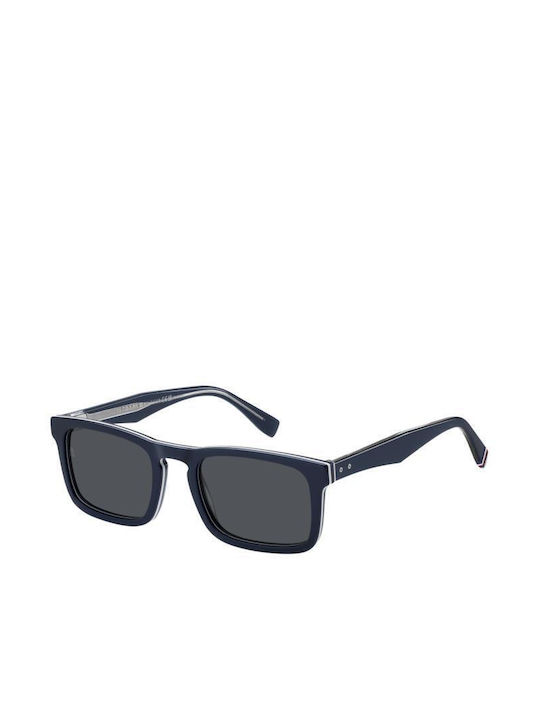 Tommy Hilfiger Men's Sunglasses with Navy Blue Plastic Frame and Blue Lens TH2068/S PJP