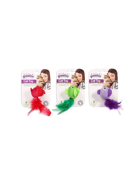 Pawise Bird Cat Toy Mouse Various Colors