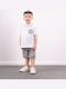 Kids' Set with Shorts Summer 2pcs White/Grey
