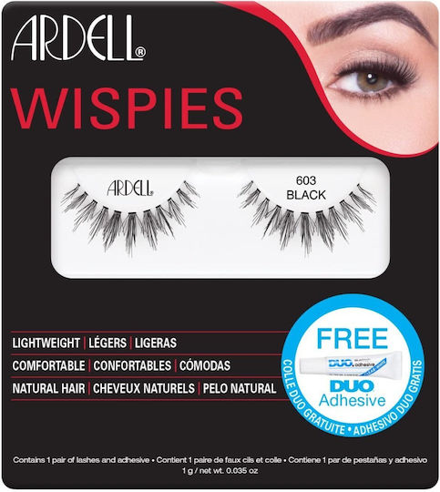 Ardell Wispies Falsche Wimpern 603 Schwarze mit Klebstoff