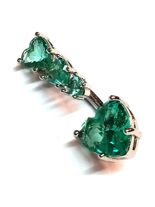 Amalfi Accessories Cercei Buric din Oțel Argintiu / Verde