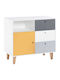 Kinderkommode Weiß mit 3 Schubladen 103x55x96,5cm