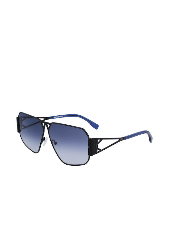 Karl Lagerfeld Sonnenbrillen mit Schwarz Rahmen und Blau Verlaufsfarbe Linse KL339S-1
