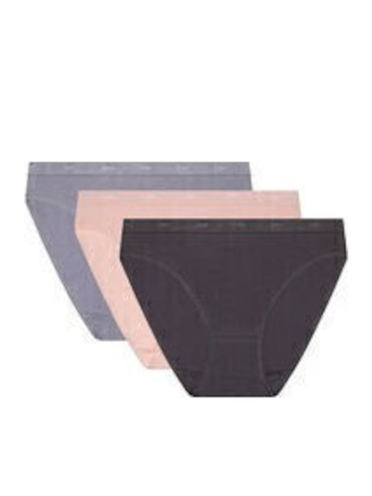 Dim Les Pockets Βαμβακερά Women's Slip 3Pack Ch...