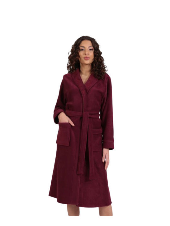 Relax Lingerie Winter Women's Cotton Robe Burgundy