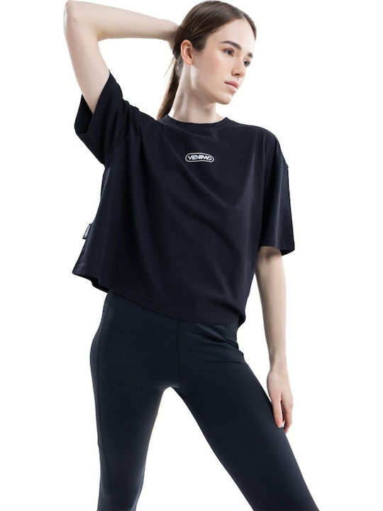 Venimo Γυναικείο Αθλητικό T-shirt Μαύρο