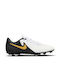 Nike Phantom GX 2 Low Football Shoes FG with Cleats White / Metallic Gold Coin / Black