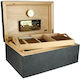 Adorini Black Slate Grande Deluxe Holz Befeuchter für Zigarren 150 mit Hygrometer