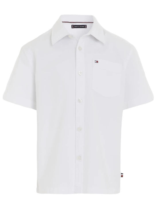 Tommy Hilfiger Детска Риза Къс ръкав Бял Oxford