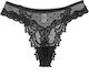 Chicret Women's Sexy String with Lace Black