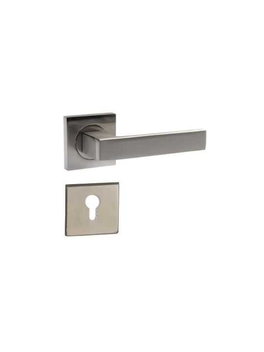 Import Hellas Rosette Front Door with Rosette Pair Nickel