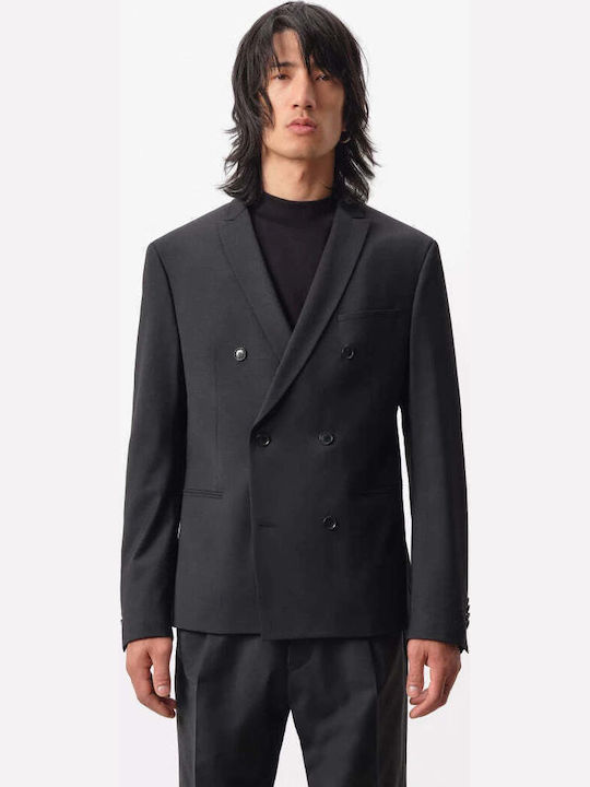 Men's Summer Suit Jacket Slim Fit Black