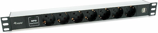 Steckdosenleiste 7 Positionen mit USB-A, Schalter und Kabel 1.8m