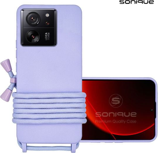 Sonique Back Cover Silicone 0.5mm with Strap Lilac (Xiaomi 13T / 13T Pro)