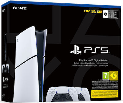 Sony PlayStation 5 Slim Digital 1TB mit Second DualSense (Offizielles Paket)