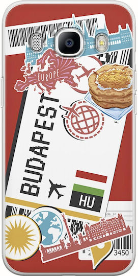 Ticket To Budapest Back Cover Silicone Multicolour (Galaxy J5 2016)