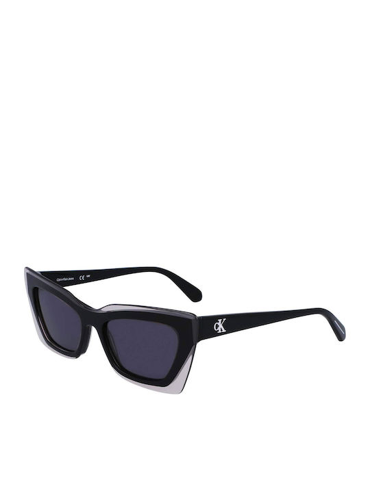 Calvin Klein Women's Sunglasses with Black Plastic Frame and Black Lens