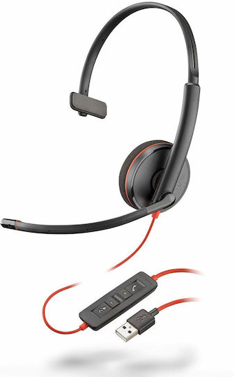Plantronics Blackwire 3210 On Ear Multimedia Headphone with Microphone USB-A