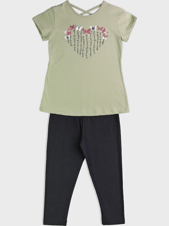 Nek Kids Wear Παιδικό Σετ με Κολάν Χακί 2τμχ
