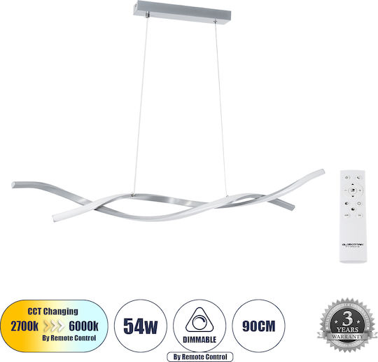 GloboStar Morales LED Deckenleuchte Silber 90x14cm
