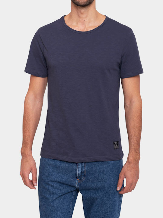 3Guys T-shirt Bărbătesc cu Mânecă Scurtă Albastru marin