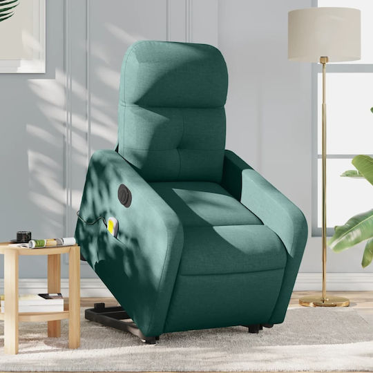 Πολυθρόνα Relax Massage με Υποπόδιο Πράσινη 66x89x96cm
