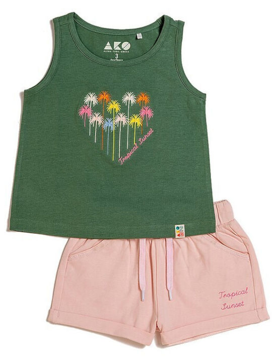 Ako Kids Clothing Set with Shorts Green 2 Pieces
