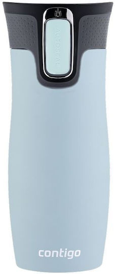 Contigo West Glass Thermos Stainless Steel 470ml Iced Aqua with Loop