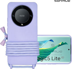 Sonique Back Cover Silicone 0.5mm with Strap Lilac (Honor Magic5 Lite)