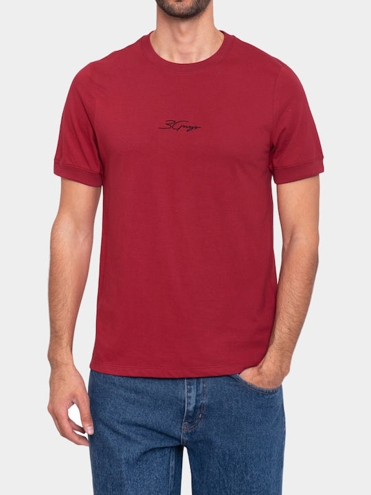3Guys Ανδρικό T-shirt Κοντομάνικο Κόκκινο